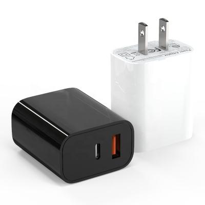 China 20W Fast Charger USA Plug In Super Fast Charging QC 3.0 Portable 25W Dual USB Wall 18w USB-C Charger Super Fast Charging Android Phone Charger for sale