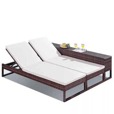 China Furniture Patio Garden Hotel Pool Side Recliner Chaise Rattan Wicker Sun Lounge Modern Outdoor Beach Chair for sale