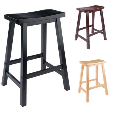 China Modern Customized Wooden Furniture Vintage Bar Bar Stools 24 Inch Kitchen Counter Saddle-Seat Solid Wood Stools for sale