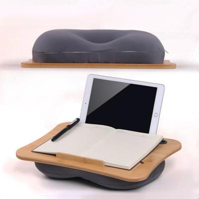 China Other Home Office Portable Oversized Bamboo Board Laptop Tray Drawing Writing Wooden Bed Lap Desk with Phone Tablet Holder for sale