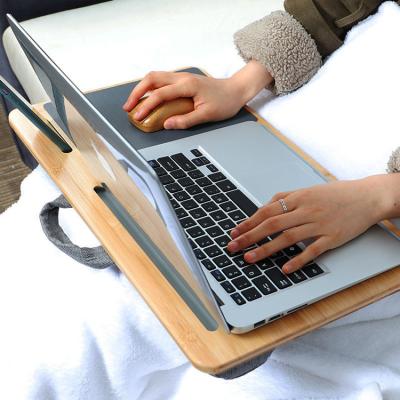 China Other Home Office Laptop Table Tray Drawing Writing Bed Lap Portable Desk with Built-in Phone Tablet Holder Wrist Rest Mouse Pad for sale