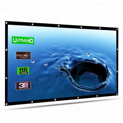 China 120 Inch Wall Mounted Portable 16:9 HD Foldable Projection Screen Soft PVC For Outdoor Office Home Theater Movie Cinema for sale