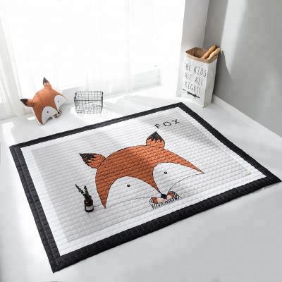 China Soft Toy Baby Crawling Mats 145x195 Square Baby Storage Folding Play Mat Children Baby Play Mat Orange Fox Pattern for sale