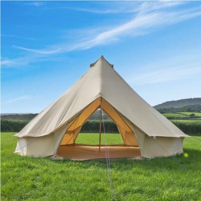 China Camouflage / Field Heavy Duty Luxury Cotton Canvas Bell Tent UK Glamping Tent for sale