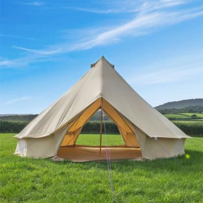 China Hot Selling Titanium Alloy UK Style Campground Now Luxury Hotel Tent Cotton Oxford Canvas Camping Bell Tent for sale