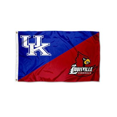 China Automotive NCAA Kentucky vs Louisville House Divided Flag 3x5 Custom Double Sided College Flags & Banners for sale