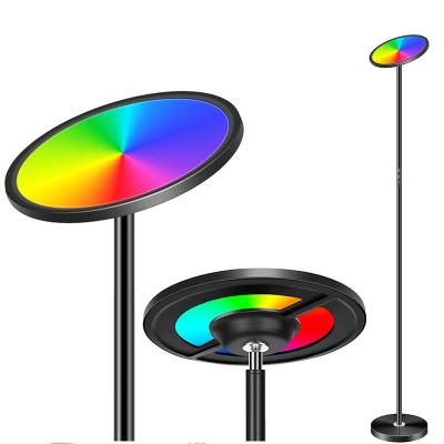 China Super Bright Remote Control RGB Color Changing Super Bright OPWXM Dimmable Torchiere RGBW Smart WiFi LED Floor Lamp Remote Control Standing Lights with Alexa and Google Home for Reading for sale