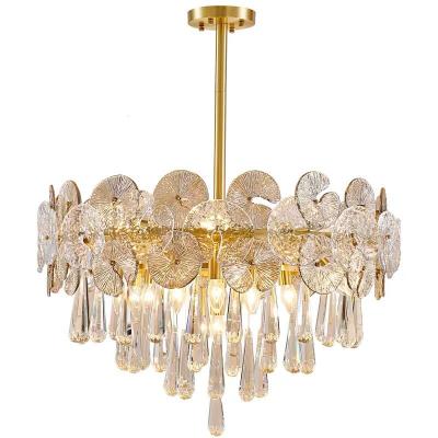 China Indoor Lighting Decoration Crystal Chandeliers Ceiling Luxury Indoor New Modern Design Copper Home Hotel Material Lighting Cold Color for sale