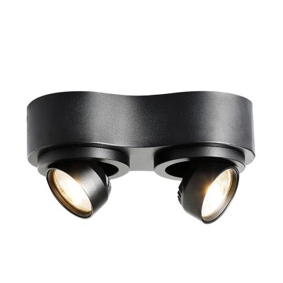 China New Design Round 2*7W Dual Head Outdoor Mounted Ceiling LED Energy Saving Spotlight 360 Degree Rotatable Adjustable Adjustable for sale