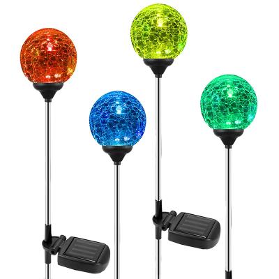 China Easy Installation Outdoor Color-changing LED Crystal Glass Solar Globe Garden Decorative Landscape Lights for Yard Pathway Walkway for sale