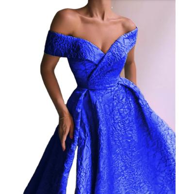 China New Years Eve Fashion Off The Shoulder A Line Anti-Static Split Prom Dresses High Waist Formal Ladies Cocktail Vestidos Even for sale