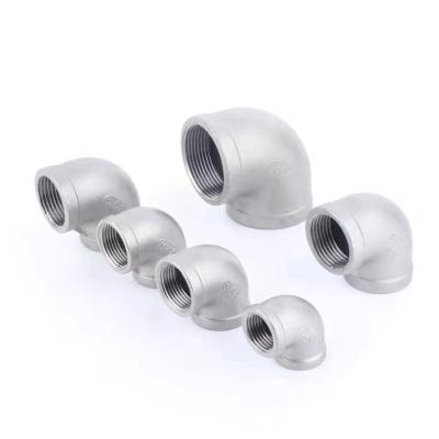 China SS304/SS316 Goods In Pipe Materials Stainless Steel Threaded SS304/316 Sanitary Pipe Fittings 90 Degree Elbow For Water Supply for sale