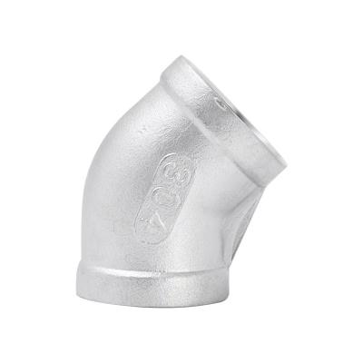 China SS304/SS316 Goods In SS304 316L NPT Bspt Stock Pipe Fittings Threading 45 Degree Female Elbow for sale