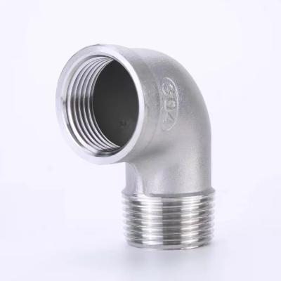 China Goods SS304/SS316 In 304 316L Stainless Steel Pipe Fitting Running 90 Degree Forging Female And Lead Thread Bsp Male Elbow for sale