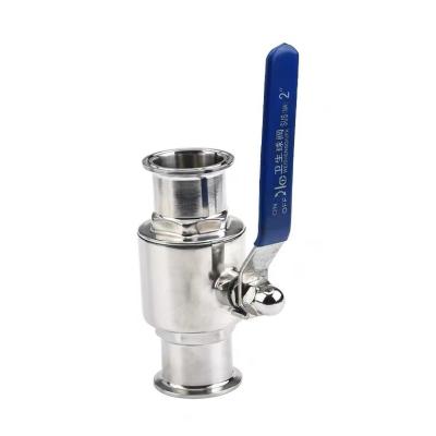 China Food Grade Tri Flange Ferrule Manual One Way Ball Valve 304 316 Tri Flange General Sanitary Stainless Steel Sanitary for sale