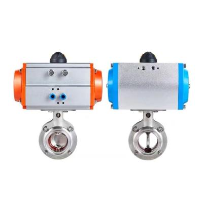 China DN40 general sanitary 1.5 inch sanitary pneumatic butterfly valve for food industry butterfly valve ss316 with pneumatic actuator for sale