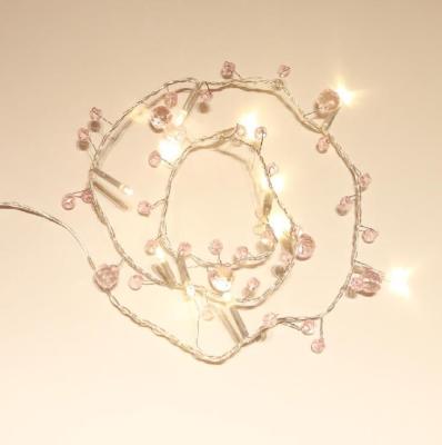 China Leaded Plastic Crystal Icicle String Light Led Battery Power String Light for sale