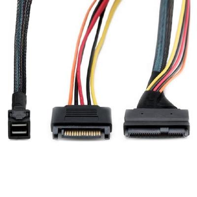 China Computer Mini Sas Hd Sff-8643 To Sff-8639 SSD Cable With Sata Power U.2 Nvme Pcie Cable 1.0m Minisas Hd Cable for sale