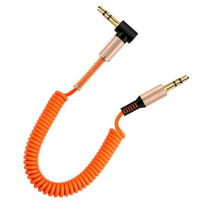 China Car Spring Elbow 3.5mm Audio Cable Male To Bus Aux Audio Cable. speaker cable for sale