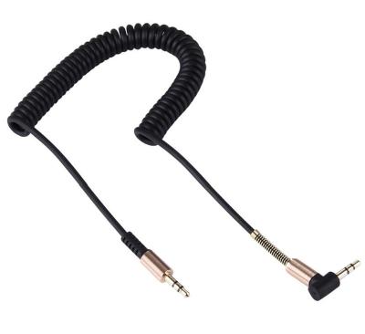 China Car Audio Cable 3.5mm Jack Male To Male Headphone Adapter Spiral Cable 5 Ft Video Cable For Car Home Stereos Speaker for sale