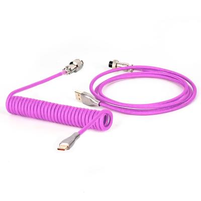 China Hot Selling Mobile Phone 2022 Plug Data Cable Air Aviator Keyboard USB Type C Spiral Mechanical Custom Game Coiled Connector for sale