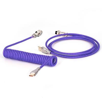 China Dongguan Factory Factory Coiled Type C Usb Cable Keyboard Aviator Data Cable Air Mobile Phone Spiral Spiral Custom Connector for sale