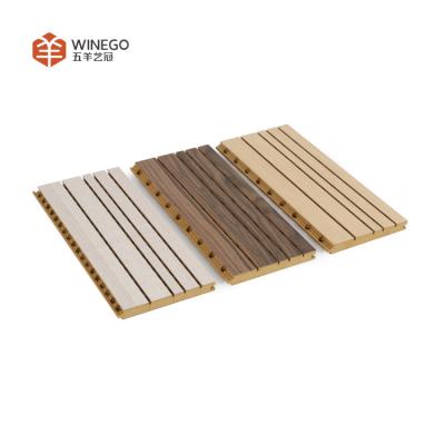 China E1 Grade Grooved Acoustic Panels Sound Absorbing Wall Panels 0.9 NRC CE FSC Certified for sale