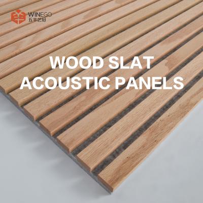 China Veneer Finish Wood Slat Acoustic Wall Panels , Wood Acoustic Ceiling Tiles 600x2400mm for sale