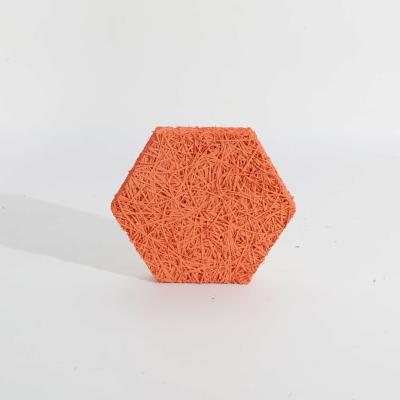 China High Impact Resistance Wood Wool Acoustic Wall Panels Hexagon Shape For Hotel Decor for sale