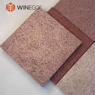 China Colorful Painting Wood Wool Acoustic Panels Customized Shapes Decoration for sale