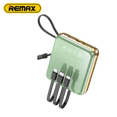 China Pocket Remax RPP-286 LED Display Mini 10000 Mah Usb C Powerbank Fast Charger & Lightning Cable Portable Battery Power Bank With Cable for sale