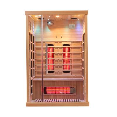 China Cheap Computer Control Panel Canada Wood Hemlock Infrared Outdoor 110v Sauna for sale