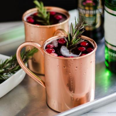 China Viable Wholesale 304 Stainless Steel Cocktail Hammered Beer Drinking Moscow Mule Solid Copper Mug for sale