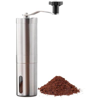 China Commercial Stored Espresso Coffee Maker Stainless Steel Burr Hand Portable Manual Coffee Bean Grinder for sale