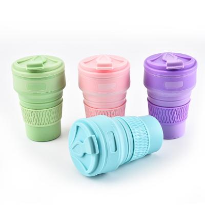 China Viable Silicone Reusable Collapsible Outdoor Portable Coffee Mug Travel Cup 350ML Folding Coffee Mugs for sale