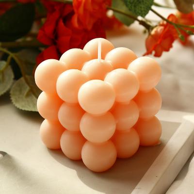 China Hot Sale DIY Eco-enviroment Amazon Bubble Candle Handmade Soy Magic Cube Scented Bubble Candles For Birthday Wedding Gift for sale