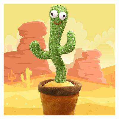 China 120 English Songs + Cactus Toy Dancing English Hot Selling Amazon Luminescence + Recording (Drum Version) 120 Songs Cute Plush Toys Dancing Cactus Plush Talking Toy for sale