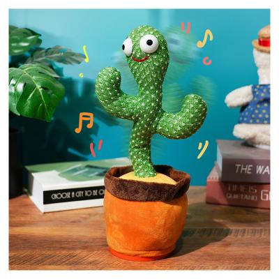 China 120 English Songs USB Charging 2021 Hot Selling USB Dancing Cactus Filling Luminous English Songs 120 Stuffed Cactus Plush Toy for sale