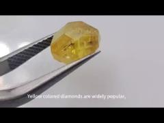 light or dark yellow lab grown diamond  fancy yellow uncut rough diamond HPHT raw material stone