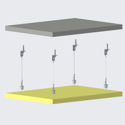 China Easy to attach chandelier acoustic panel wire kit suspension system sound deadening material for sale