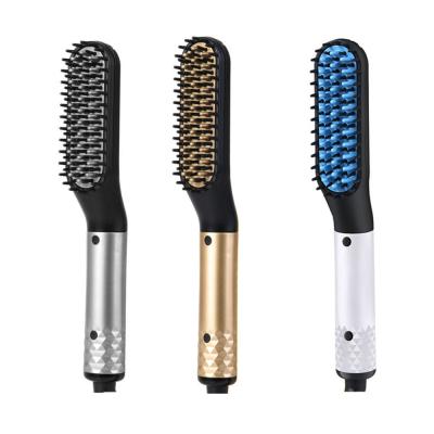 China Beard Heat Comb Straightener Sweep Top Selling In USA Ion Technology Tool Comb Professional Professional Beard Straightener Straightening Brush For Men for sale