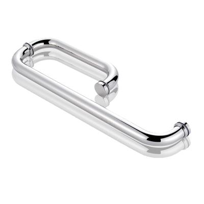 China Bathroom Toilet Handle Shower Room Door Handle 304 Stainless Steel Modern Push Pull Glass Door Handle for sale