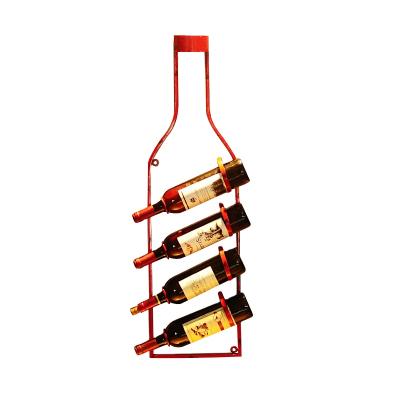 China Sleek Metal Wall Mounted Horizontal Minimalism Elegant Wine Rack for sale