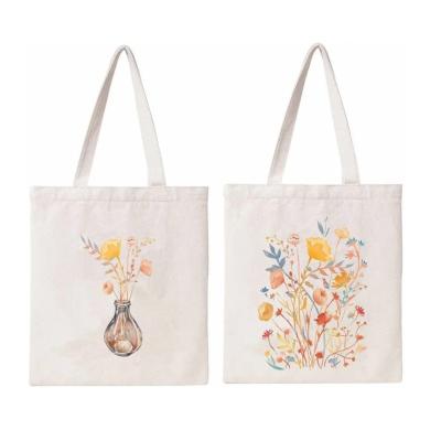 China Recyclable Custom Print Personalized Reusable Cotton Printing Shopping Bag With Logo Canvas Tote Bag Hand Shoulder Cotton Bag for sale