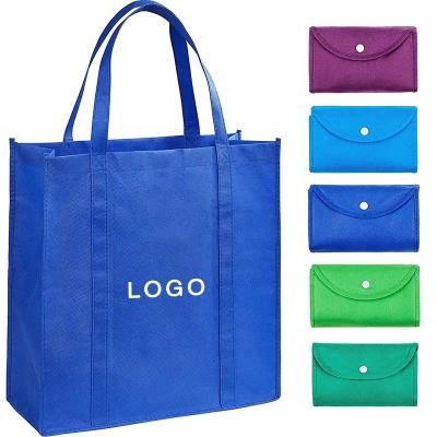 China Eco-Friendly Portable Extra Large Super Strong With Handles Grocery Advertising Folding Reinforced Eco Friendly Nonwoven Bag for sale