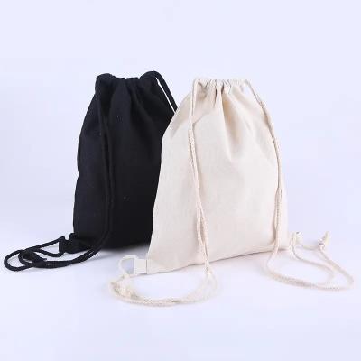 China Wholesale Durable Cotton Drawstring Pouch Cotton Drawstring Backpack Dust Bag Custom Shoes Clothing Bag With Logo for sale