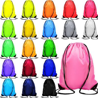 China Wholesale Customized Promotional Polyester Drawstring 30cm Nylon Backpack And Backpack Durable Draw String Bags for sale