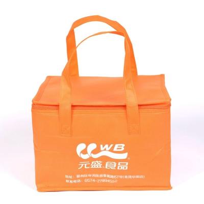 China Waterproof Custom Design Beer Can Cooler Polyester Nonwoven Thermal Lunch Bag Portable Insulated Carrier Bag for sale