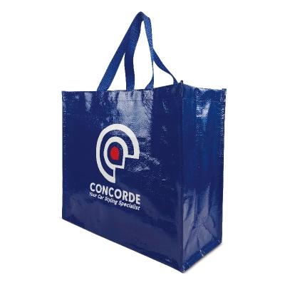 China Durable / Reusable / Waterproof OEM Reusable Waterproof Laminated Shopping Tote Bag With Custom Logo Laminated PP Woven Bag for sale