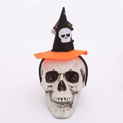 China Activity Decoration Halloween Decor Headband On Skeleton Headband With Small Hat Horror Decorative Helmet For Halloween Party Supplies for sale